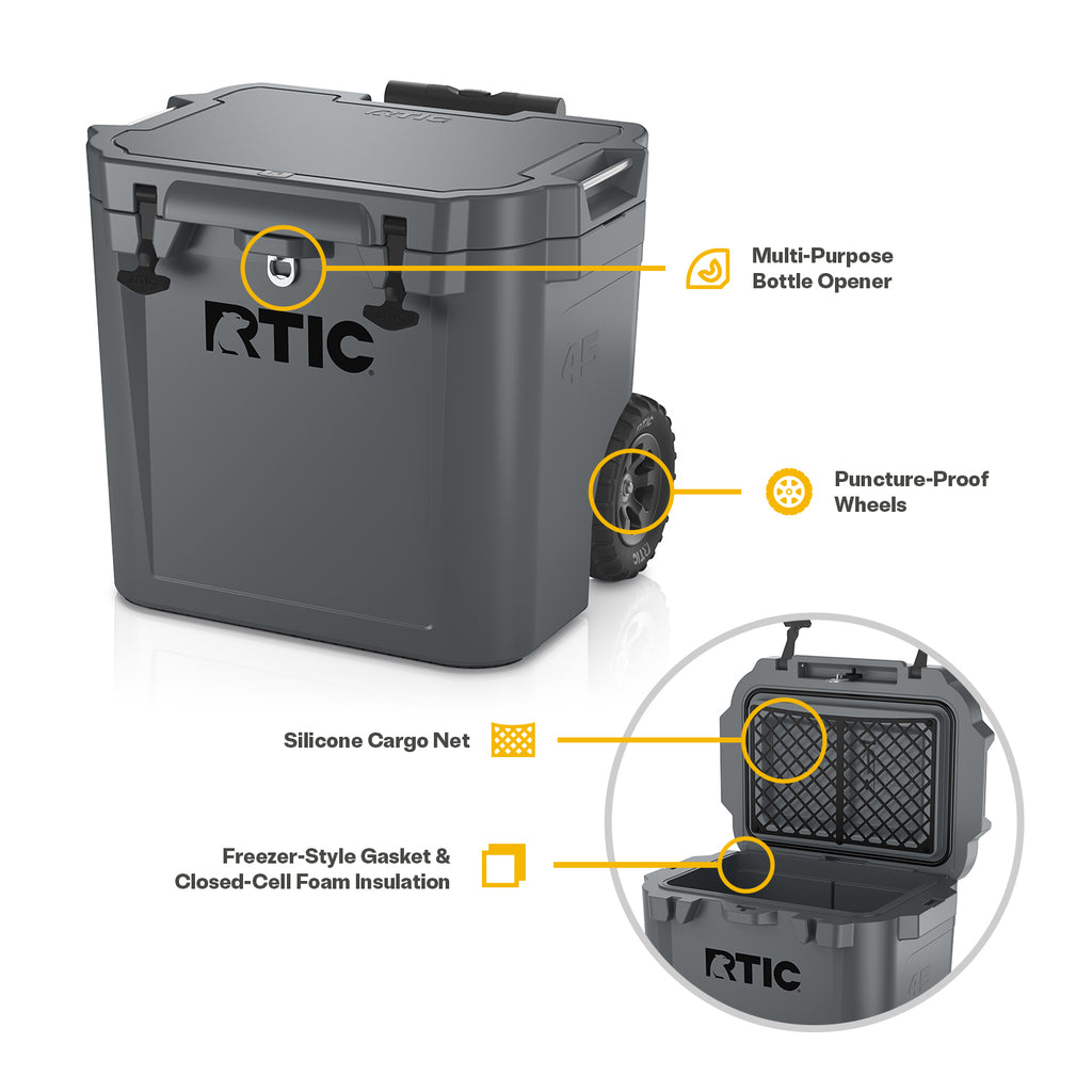 45 QT Ultra-Tough Wheeled Cooler