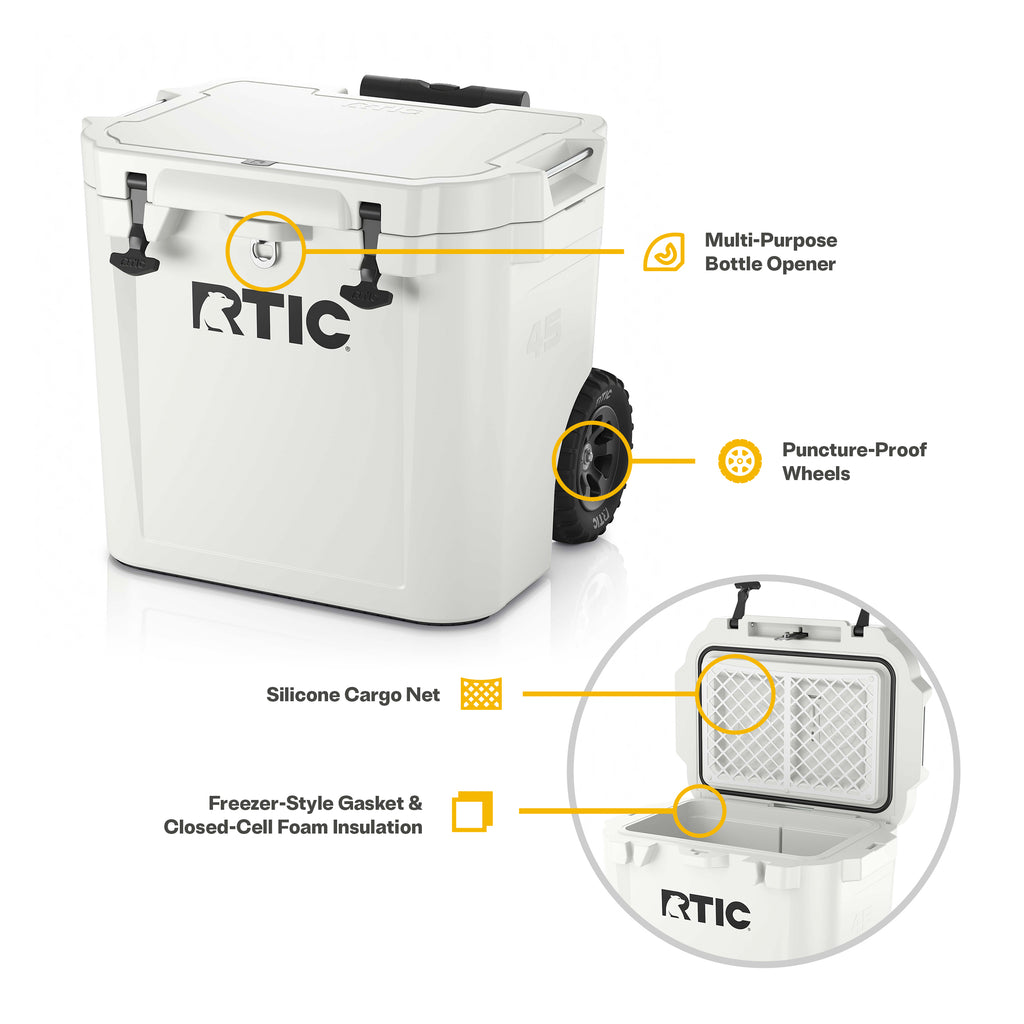 45 QT Ultra-Tough Wheeled Cooler
