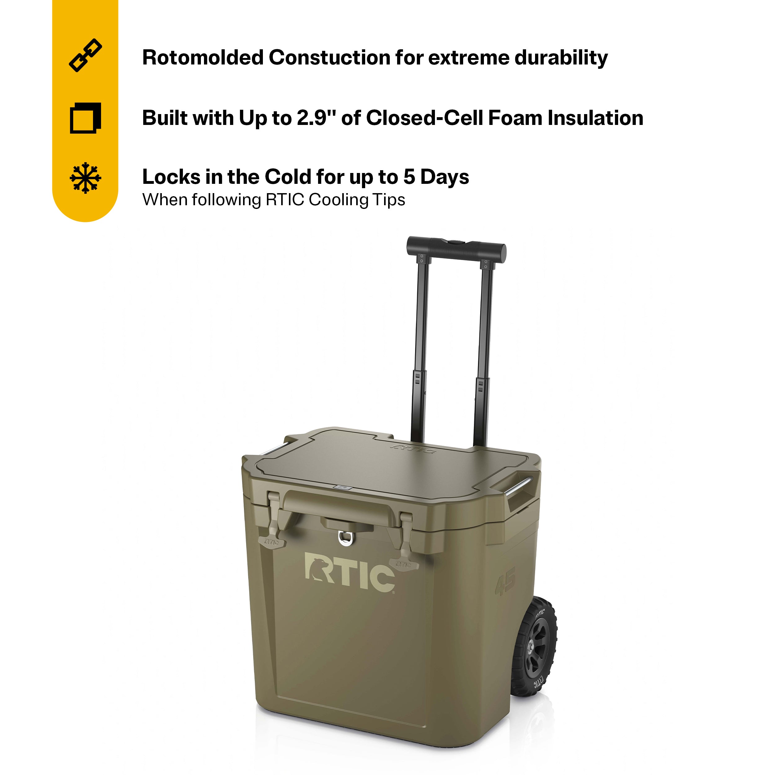 45 QT Ultra-Tough Wheeled Cooler